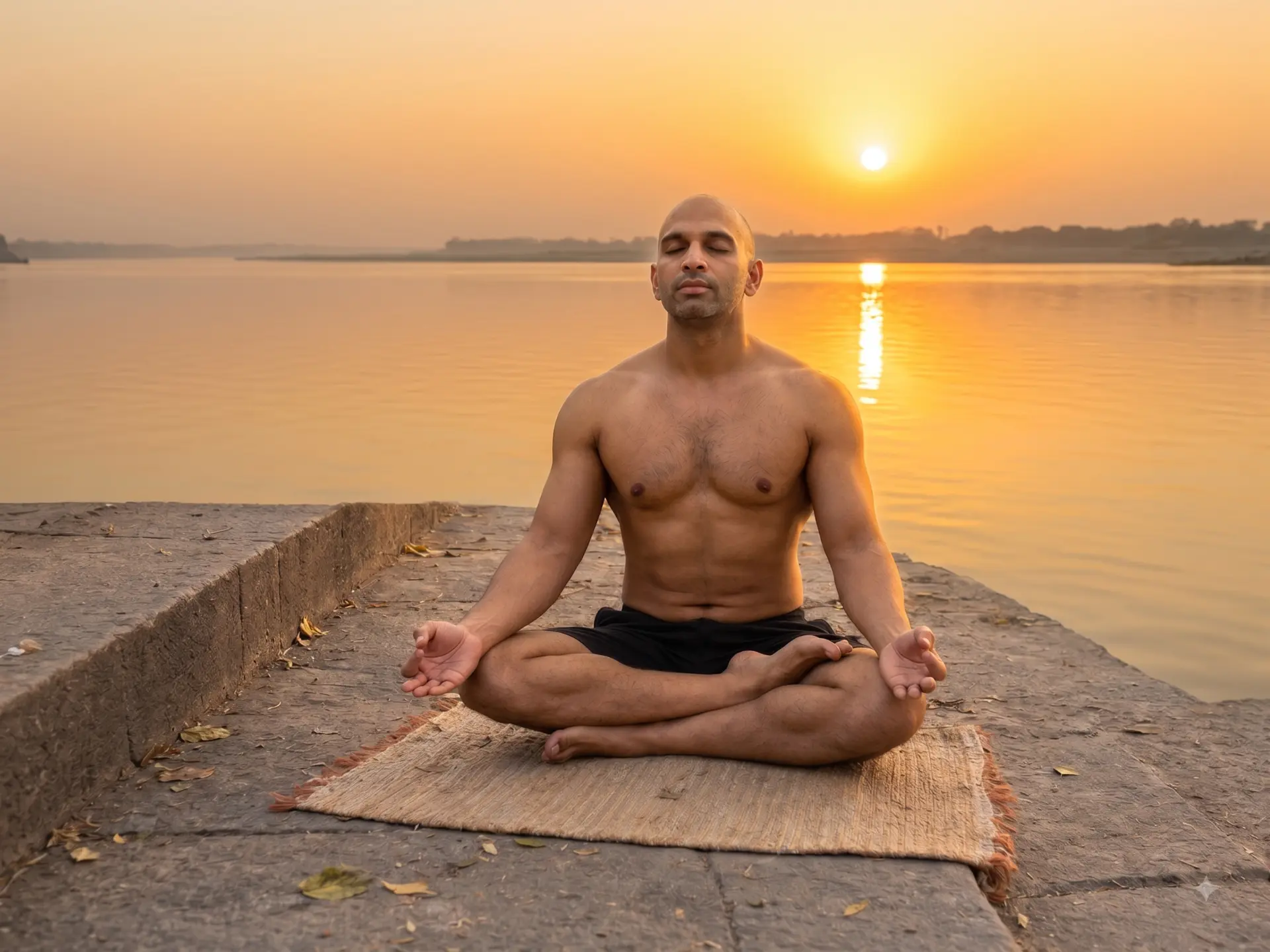 DhyaanGuru seated in meditation at the root of the tree of offerings